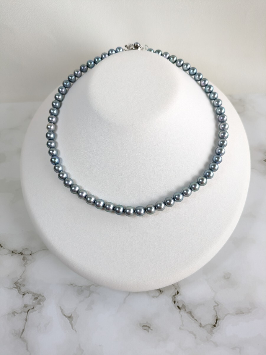 ⑤あこや真珠　黒真珠　パールネックレス　6.5-7mm　冠婚葬祭　入学式　卒業式　本真珠　田中真珠