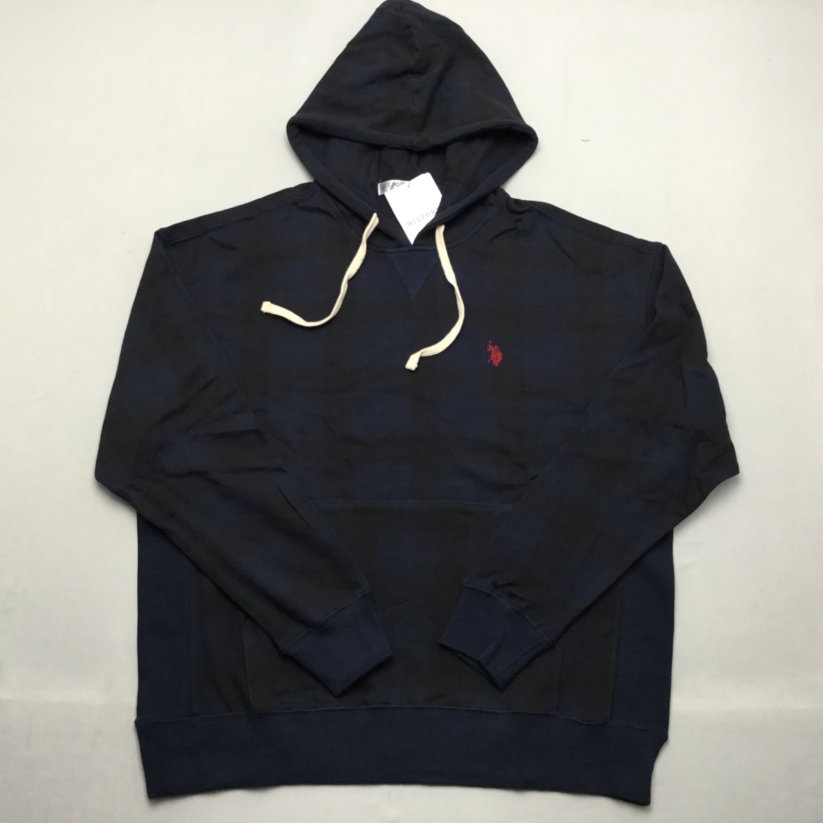【送料無料】【新品】US.POLO.ASSN メンズ裏毛パーカートレーナー（コットン100％ ゆったりタイプ） 　Ｍ　 NV＊BK★93310