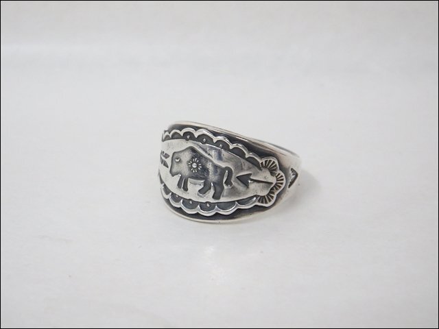 希少 Pherrow's/フェローズ◆Pherrow's×Peace/15W-PP-RING◆EASY NAVY シルバーリング 19号 コラボリング ハンドメイド 日本製 本体のみ