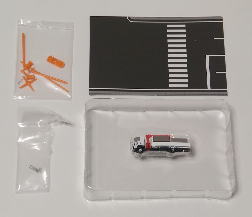 TOMYTEC GJ! はたらくのりもの百景 002 未来を築く建設現場 いすゞフォワード クレーン付き平荷台+足場材+クレーン+作業員フィギュア
