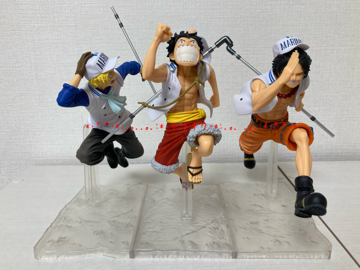◆ワンピース ONE PIECE magazine FIGURE ～夢の一枚#1~ vol. 1 エース vol. 2 サボ vol.3 ルフィ フィギュア 3体セット 中古 難あり