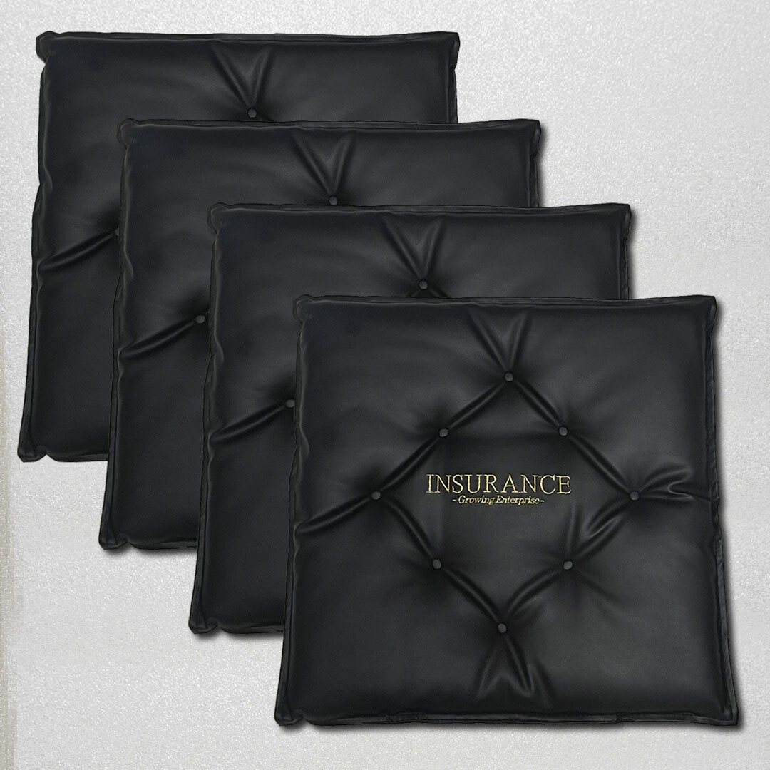 絶版品・超貴重☆インシュランス　ボタンダウン風クッション　ブラック　4個　シートクッション　カークッション　長期保管品 | 送料無料