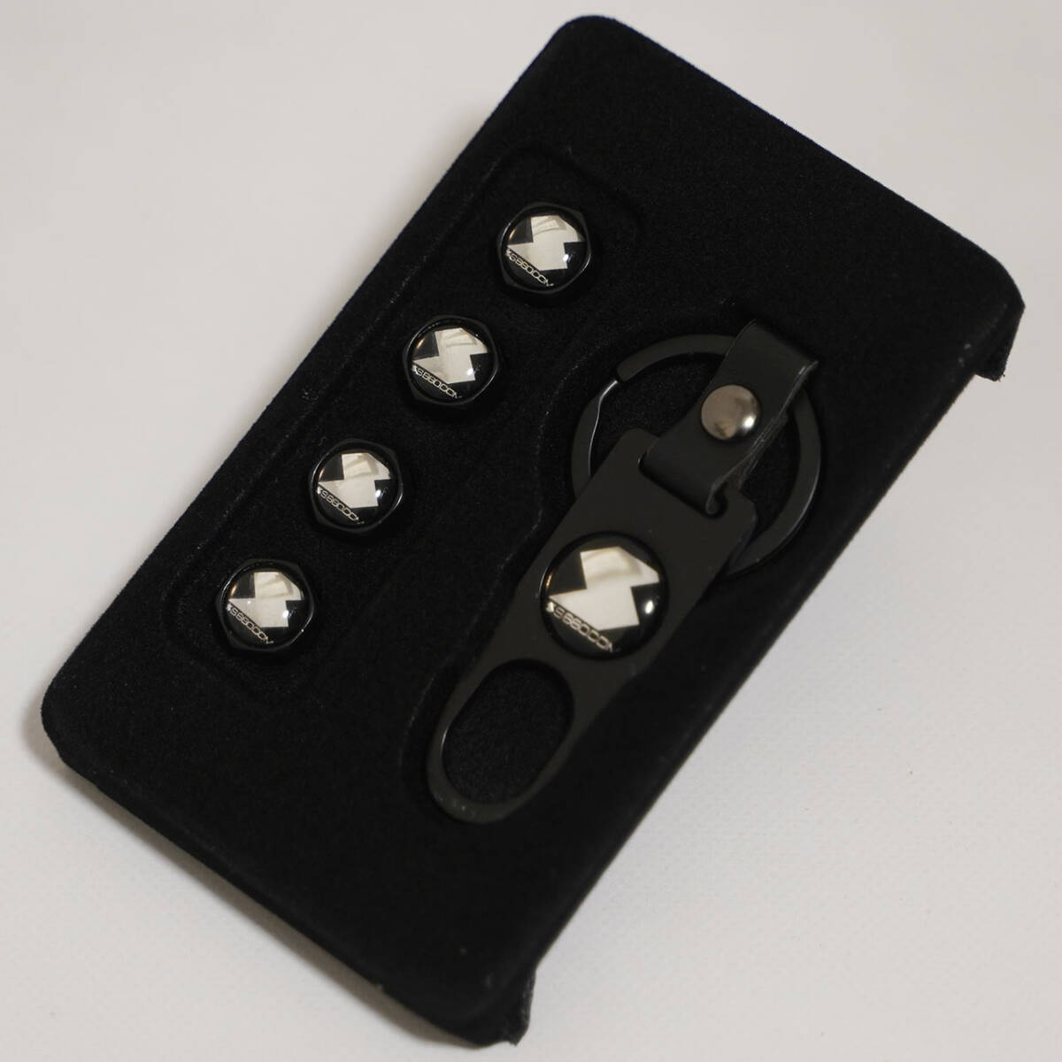 新品・未使用☆S660.COM SPIDER　エアバルブキャップ・ブラック　キーホルダー型レンチ付　| 長期保管品 | 在庫限り | 新品 | 送料無料