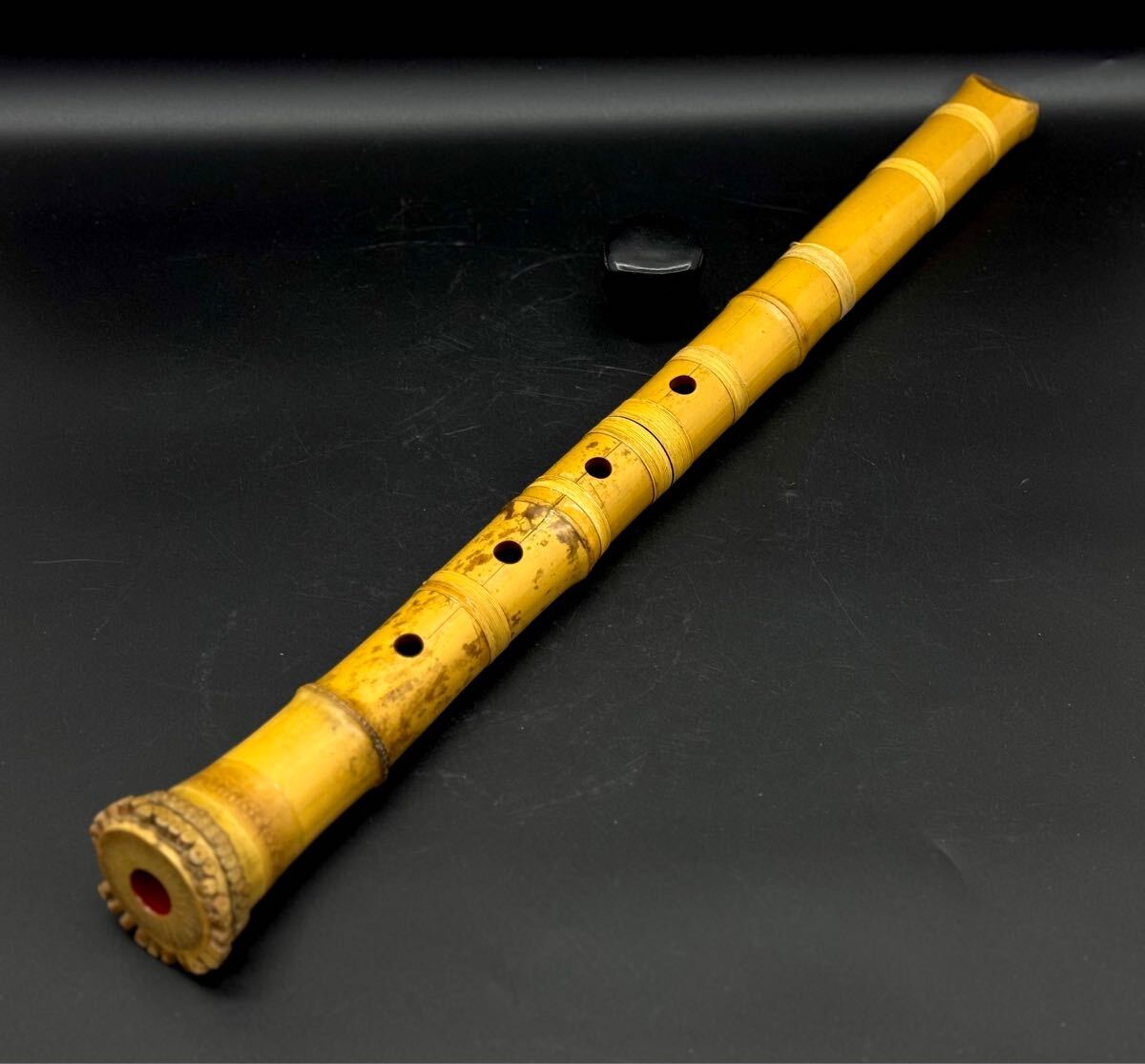 尺八 在銘あり 虎龍 朱塗 全長約55.5cm 都山流 和楽器 中継ぎ 管楽器 楽器■兵庫県姫路市から j7 25-1039