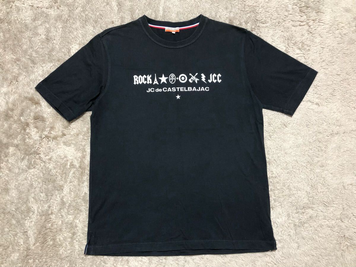 メンズ　CASTELBAJAC SPORT カステルバジャック　ライカ　フロントロゴ　半袖Tシャツ　黒　4