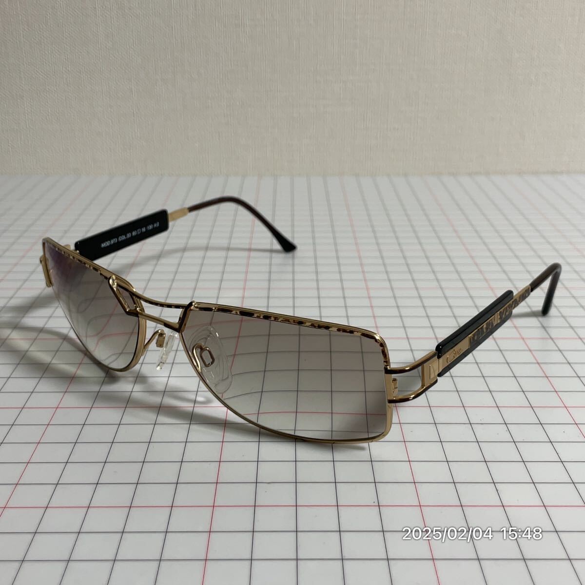 美品 CAZAL カザール フルリム スクエア レオパレード柄 サングラス メガネ 眼鏡