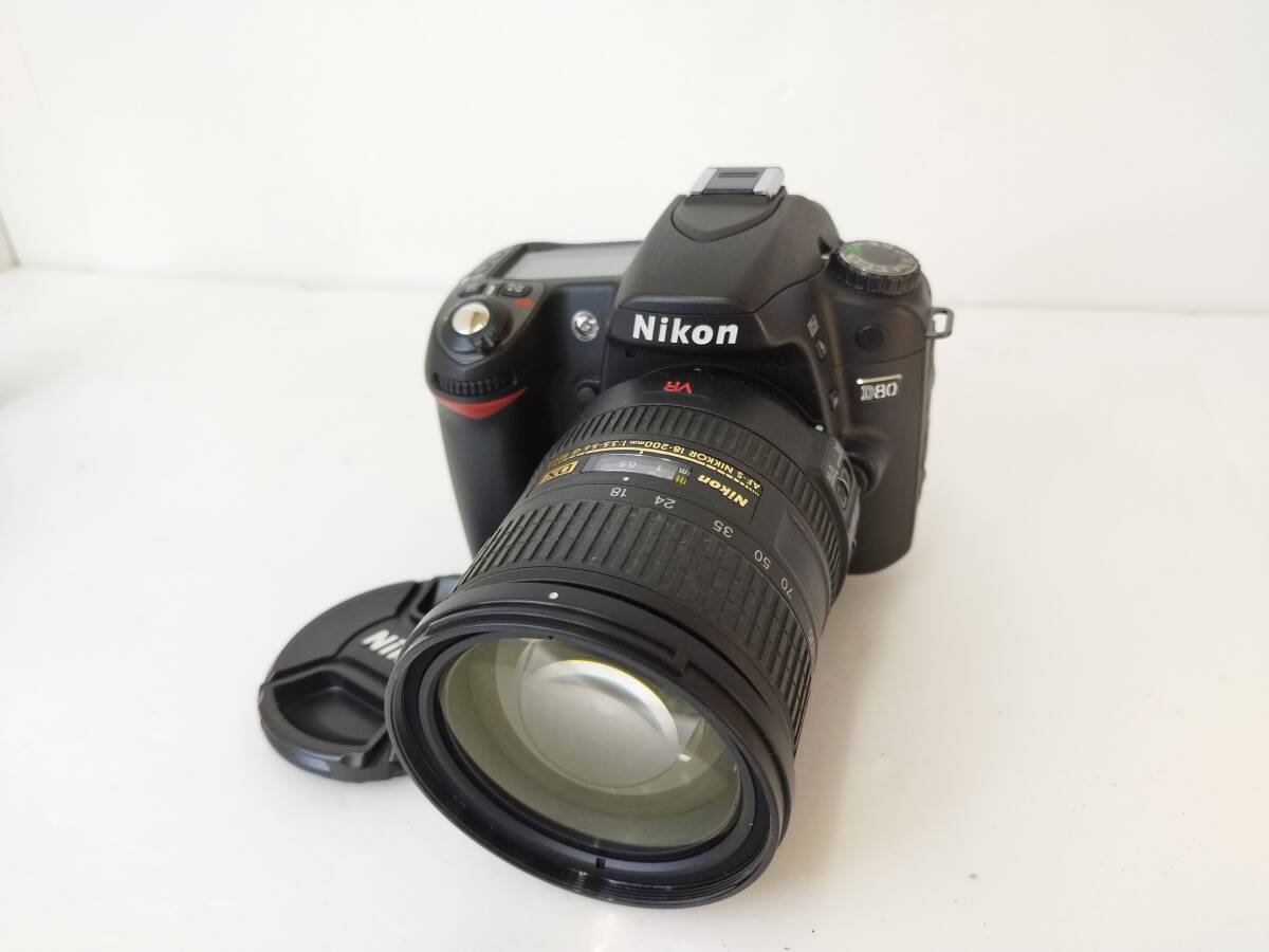 60 Nikon D80 Nikon DX AF-S NIKKOR 18-200mm 1:3.5-5.6 G ED ニコン デジカメ バッテリー付 撮影可 デジタルカメラ