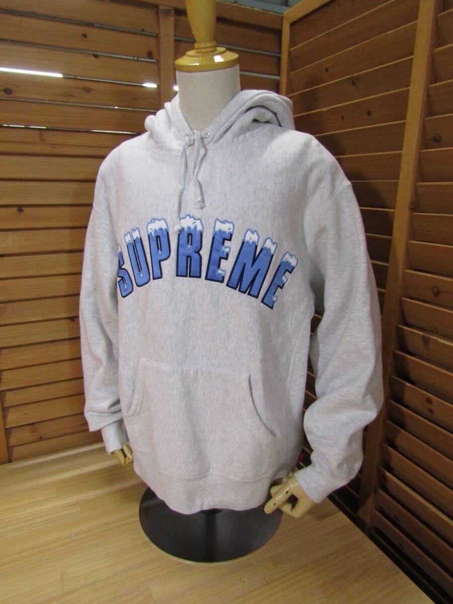 M3 △335【Supreme シュプリーム】20FW AW カナダ製 Arc Hooded Sweatshirt グレー系 SIZE S