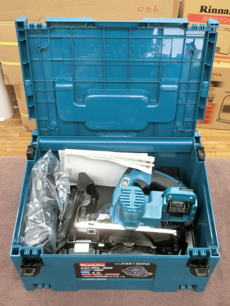 【未使用】makita マキタ 18V 125mm 充電式防じんマルノコ KS513DRG (18V 6.0Ah バッテリー 充電器 セット)