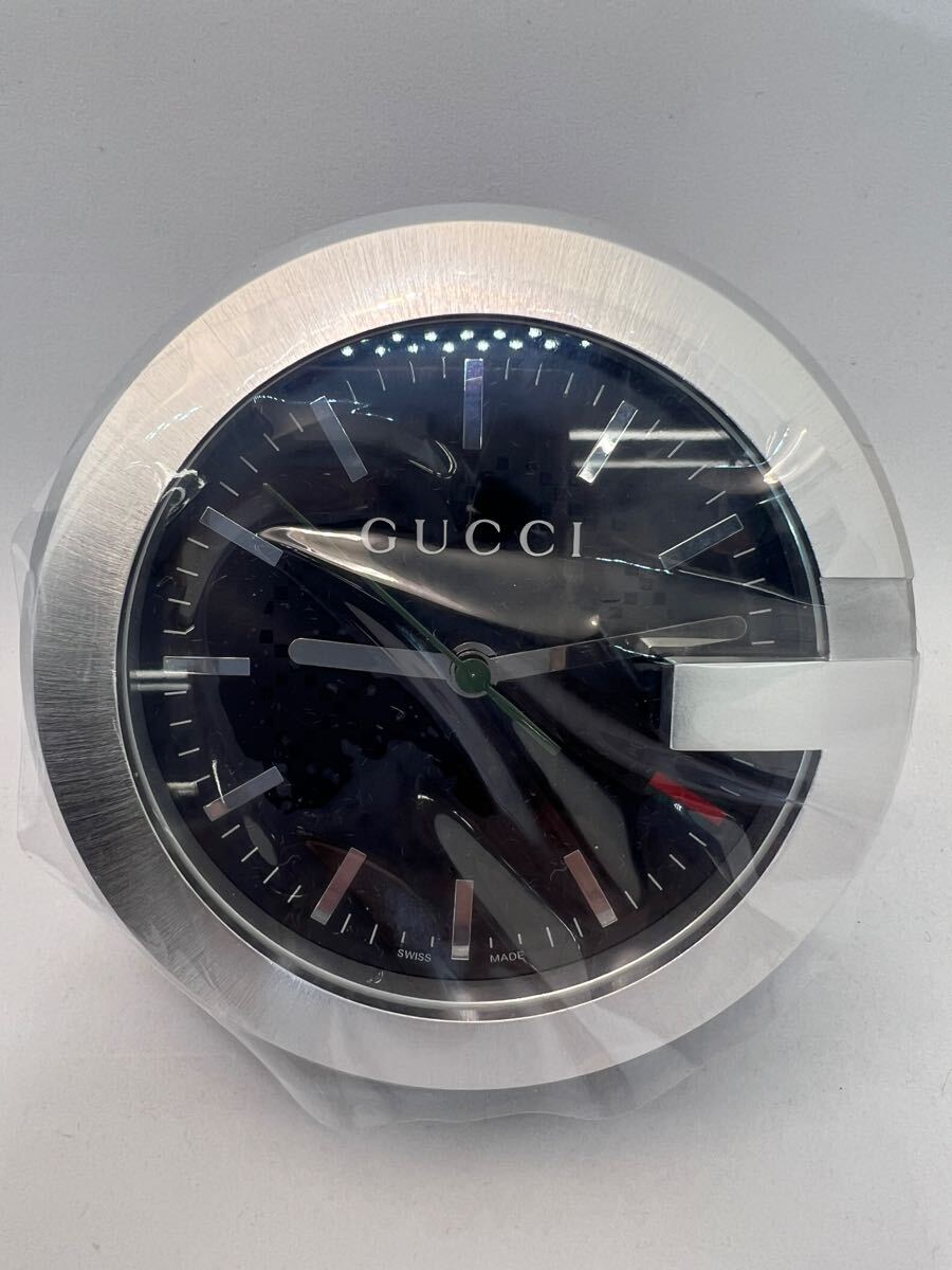 【新品/未使用品】GUCCI 置き時計　210 テーブルクロック　シマ　グッチ　ブラック　箱入