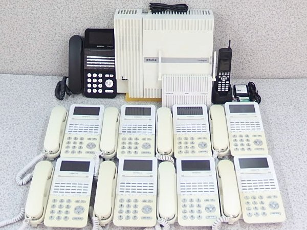 ■β HITACHI/日立 主装置＋電話機セット S-integraI Sボタン装置＋コードレス電話機ET8SiDCLL(親) +(子)電話機ET24Si-SD×9台【0221-01】