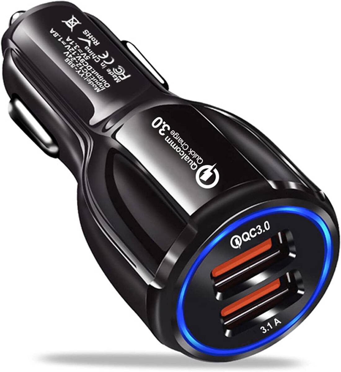 カーチャージャーソケット USB 急速充電 車載 充電器 12V-24V対応31b