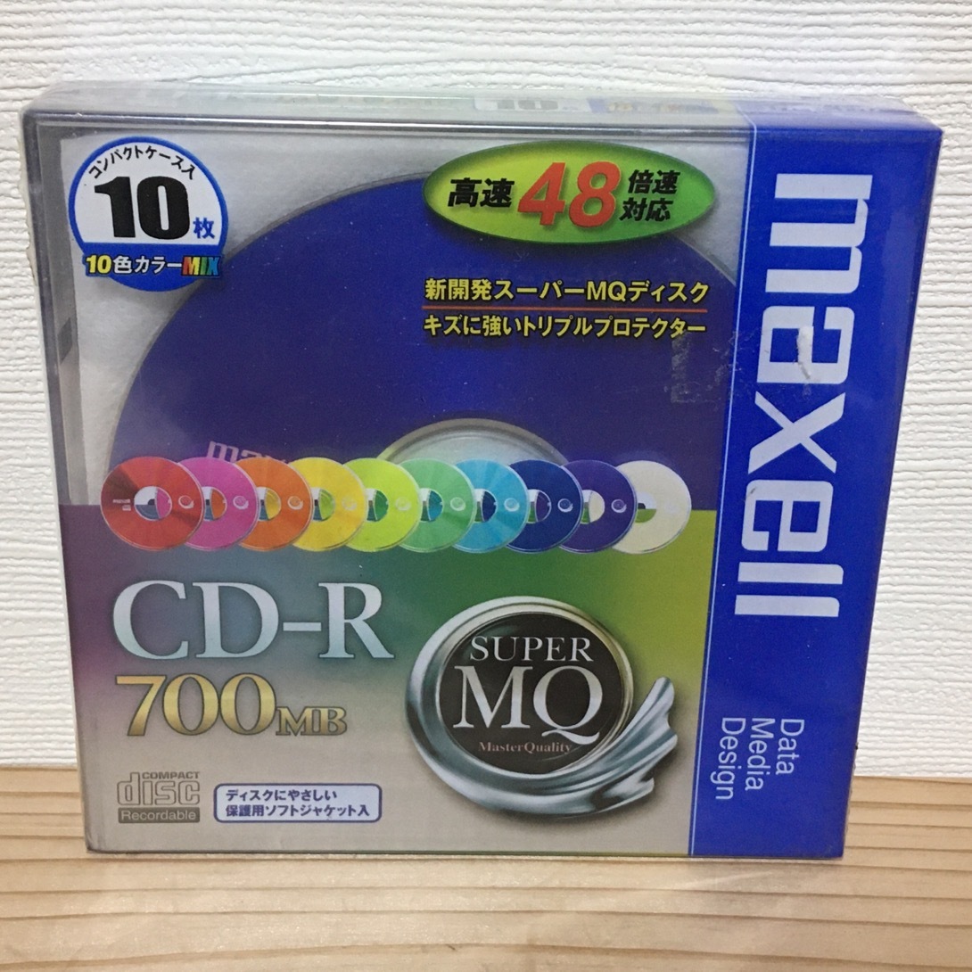 maxell CDR700S.MIX10P コンパクトケース入 10色カラーMIX 未使用品 包装破あり 日立マクセル 700MB CD-R made in japan 国産