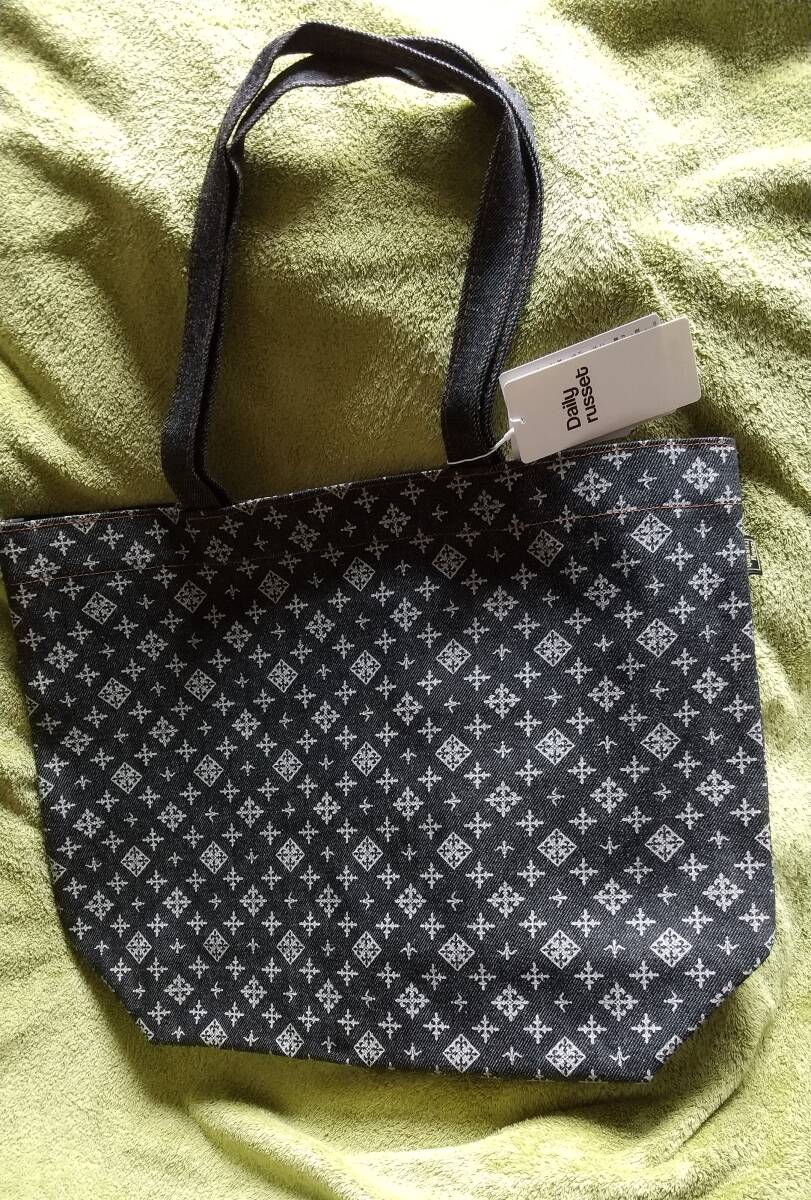 ★デイリーラシット　モノグラム デニム　トートバッグ　M　黒ｘグレー　未使用品★★