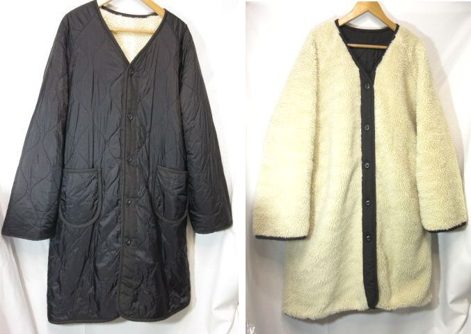ALPHA INDUSTRIES アルファ インダストリーズ リバーシブル ボアフリース キルティングジャケット ライナーコート レディース 白黒Ｓ