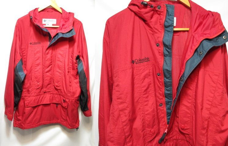 90s Columbia コロンビア リップストップナイロン ハーフジップ プルオーバージャケット アノラック ビンテージ 90年代 マウンテンパーカー