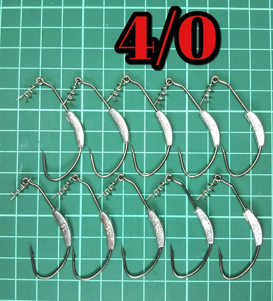 オフセットフック　4/0　ウェイト2.5g　10本セット　バス釣り　ウェイテッドフック　ワーム　ルアー