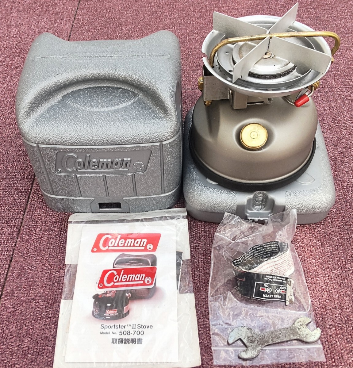 コールマン Coleman シングルバーナー ストーブ　508 トロ火 ツーレバー1986年 分解、オーバーホール後 SOFT99 耐熱チタン塗装済み。