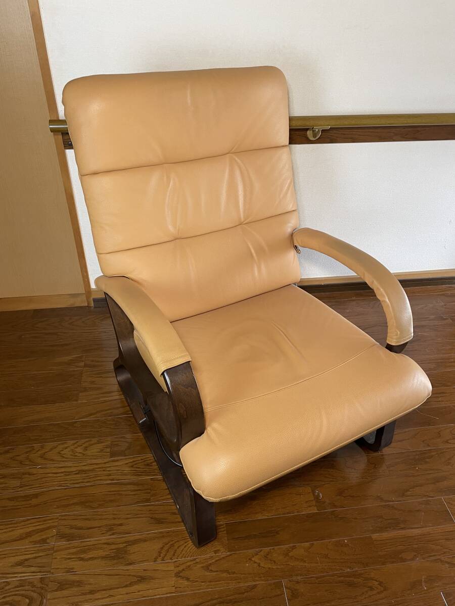 冨士ファニチア FUJI FURNITURE リクライニングアームチェア イエロー