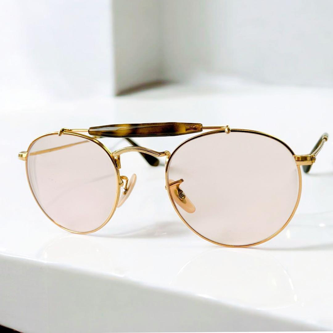 プレミア生産終了モデル レイバン メガネ 　正規品 Ray-Ban RB 3747V 2500 眼鏡 メタル 丸メガネ ダブルブリッジ ラウンド ゴールド系