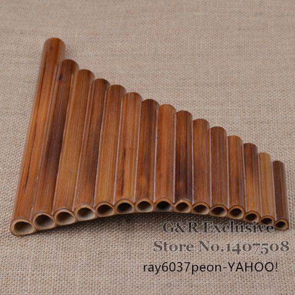 排簫 (はいしょう) 中国 パンパイプ 15パイプ 本体 バッグ付き セット ハンドメイド プロ 初心者 竹 中国 特殊