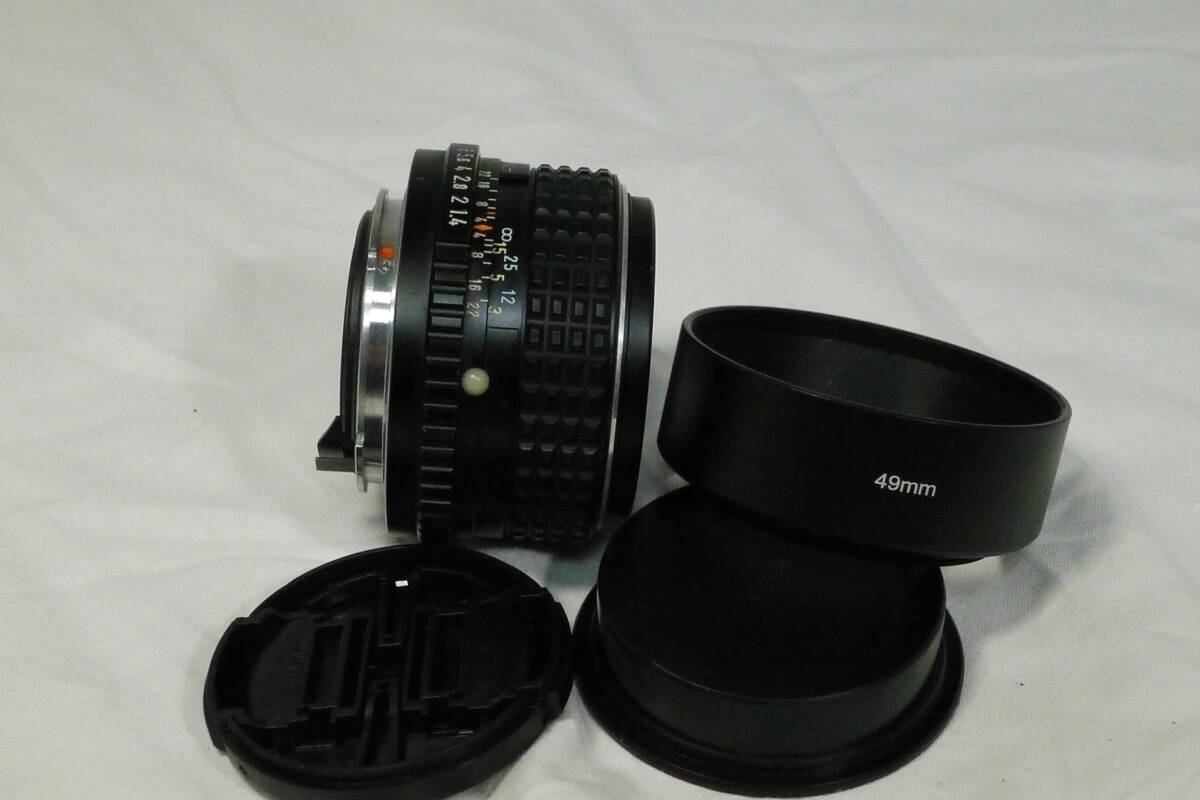 良品 ペンタックス PENTAX SMC M 50mm F1.4 メタルフード付き