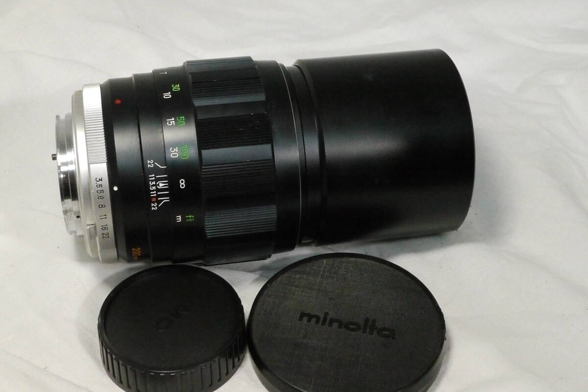 大口径 ミノルタ Minolta MC ROKKOR-QF 200mm F3.5 フード内蔵 SR、MDマウント