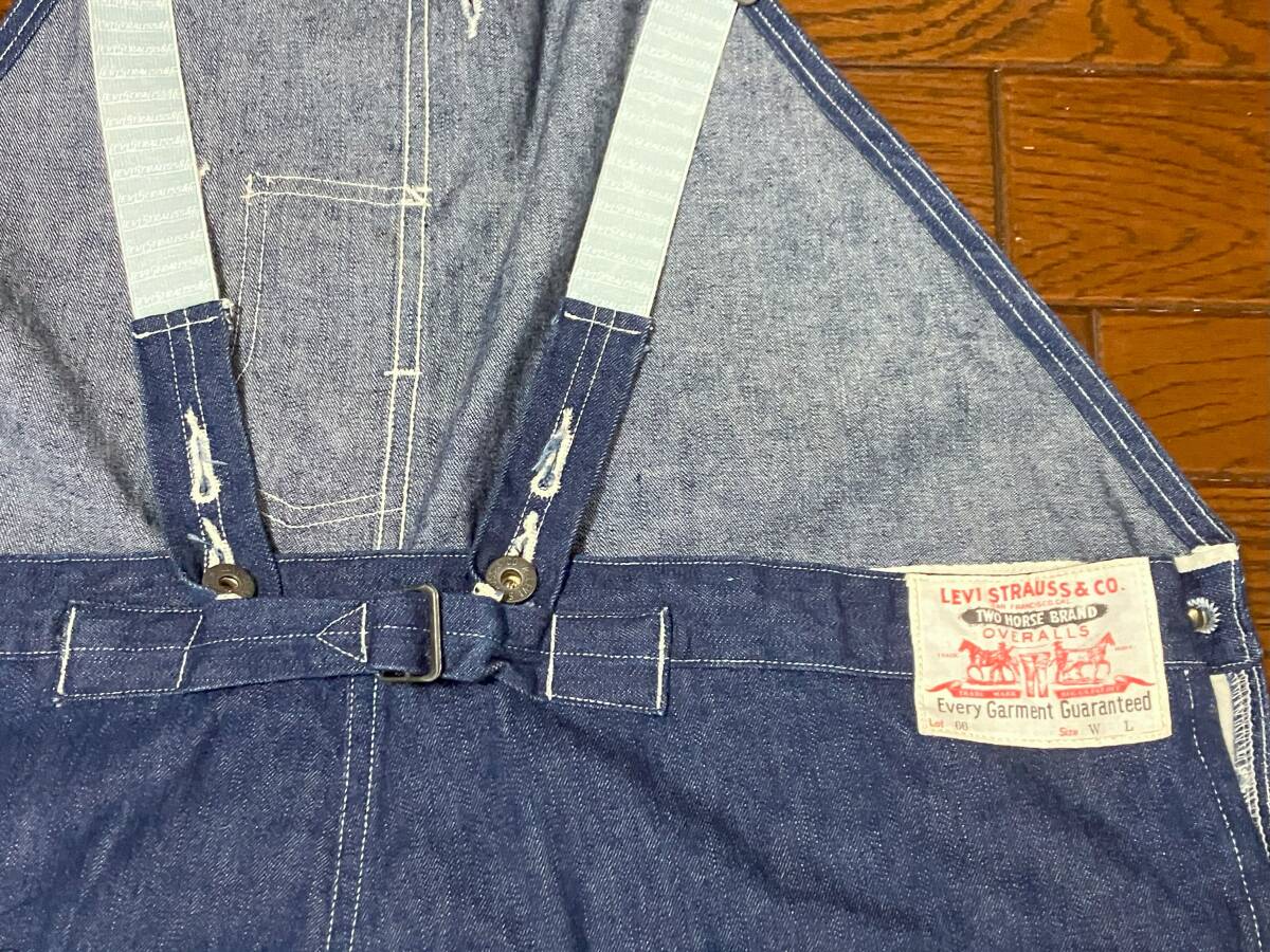 USA製 リーバイス LEVI'S バックルバック ローバック デニム オーバーオール 36 耳付き セルビッチ 針刺し サスペンダー レア アメリカ製
