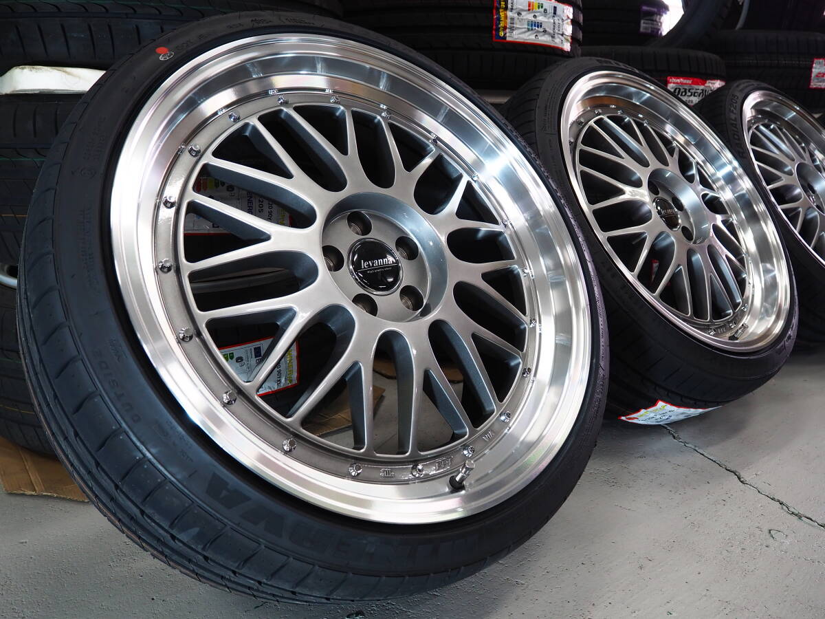 軽量 カスタムサイズ 深リム メッシュ levanna V10-EX FFT 19inch 8.5J 5H100+42 215/35R19 BP系 レガシィツーリングワゴン