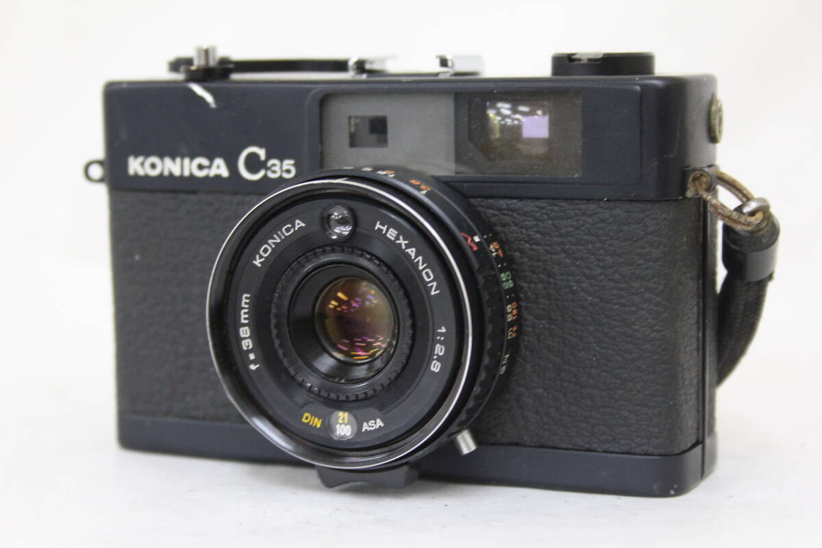 【返品保証】 コニカ KONICA C35 ブラック HEXANON 38mm F2.8 カメラ M2706