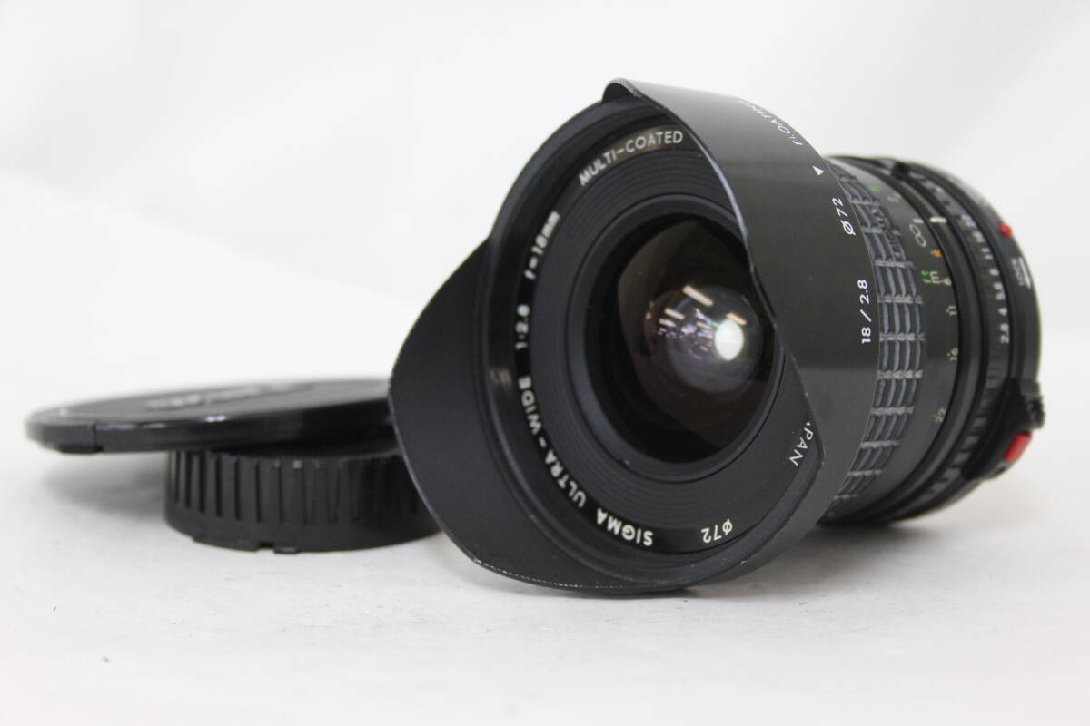 【返品保証】 シグマ Sigma Ultra-Wide 18mm F2.8 Multi-Coated 前後キャップ付き キャノンマウント レンズ M2742