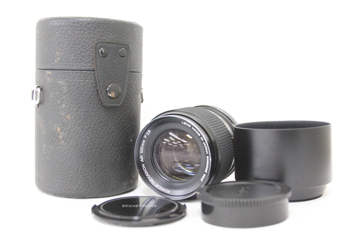 【訳あり品】 コニカ Konica Hexanon AR 100mm F2.8 フード ケース 前後キャップ付き レンズ M3028
