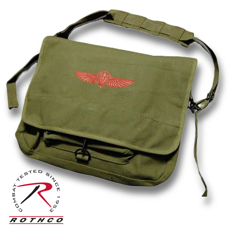 メッセンジャーバッグ ROTHCO ロスコ 社製 パラシュート部隊 キャンバス地 ショルダーバッグ オリーブ