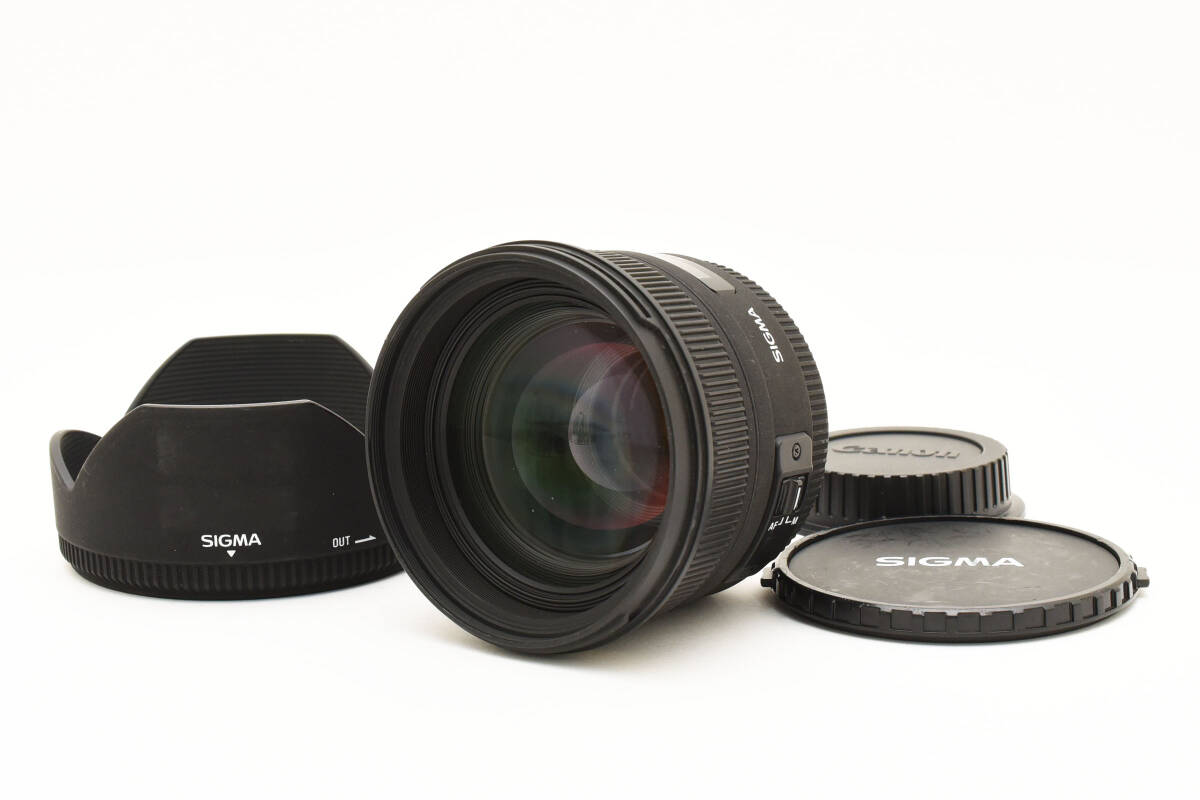★動作品★SIGMA シグマ AF 50mm F1.4 DG HSM CANON フード・F/Rキャップ（社外・非純正品）付き