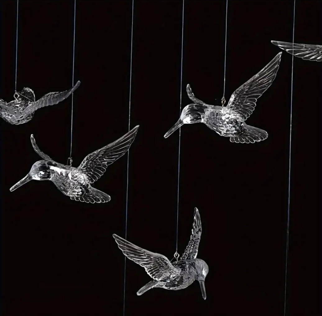 1276【新品未使用】10個 ハチドリ 天井の鳥の装飾 飛ぶハチドリ 鳥の吊り下げ装飾 クリスタルの鳥の飾り 天井吊り装飾