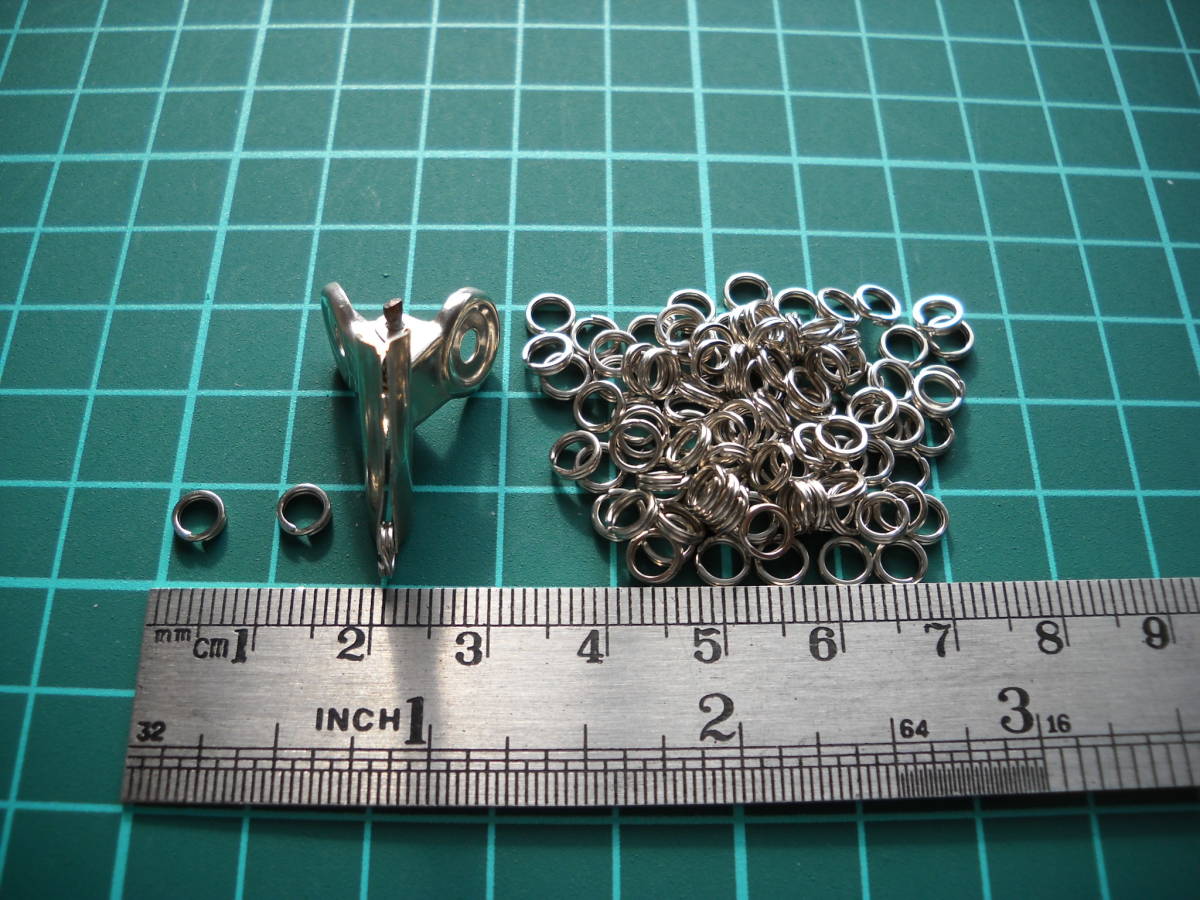 平打ちスプリットリング（ 扁平リング）外径約5.0mm内径3.4mm 100個 (ステンレス製)