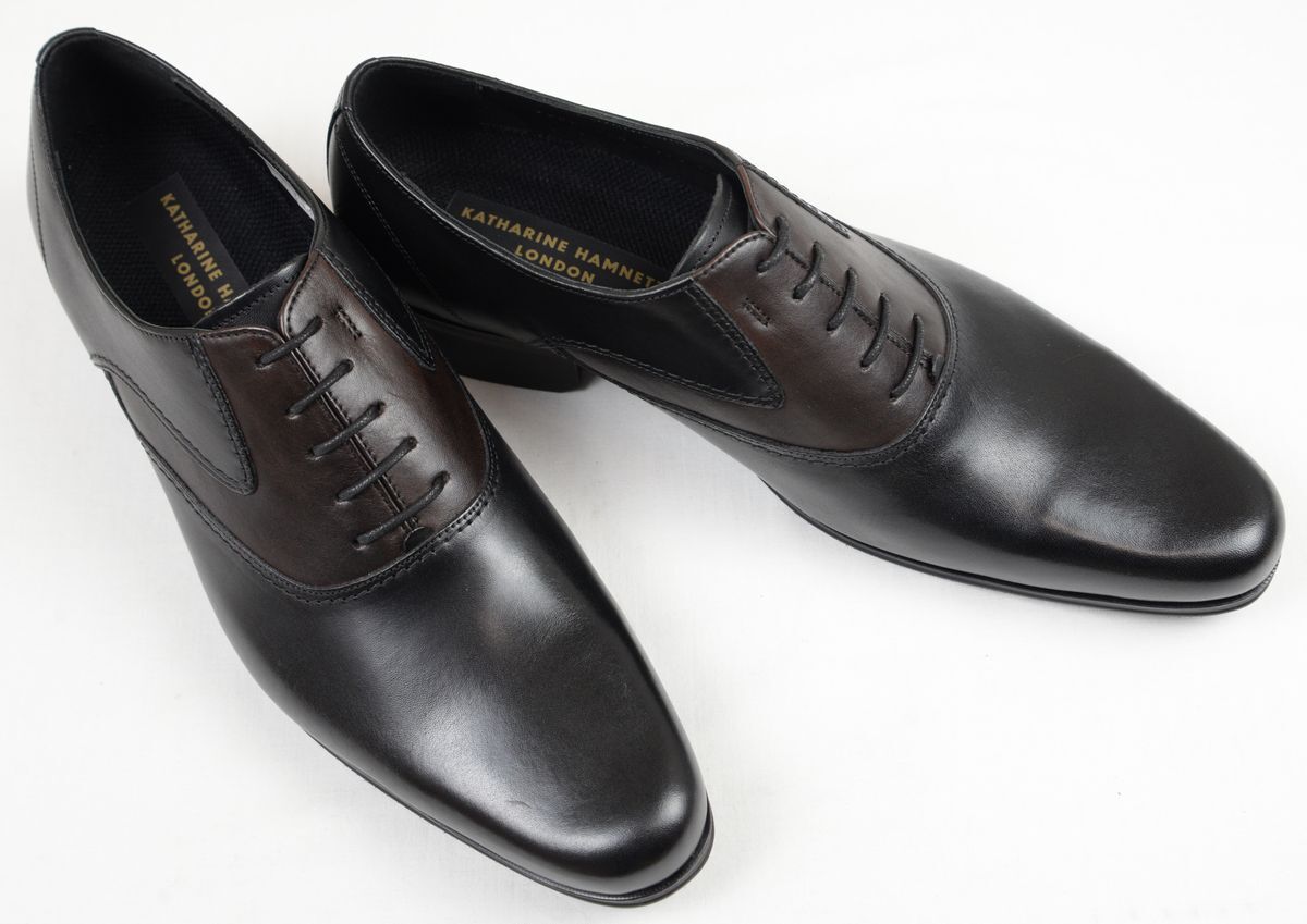 ●KATHARINE HAMNETT LONDONキャサリンハムネットビジネスシューズ ドレスシューズ(3955,黒/濃茶,26.5)新品
