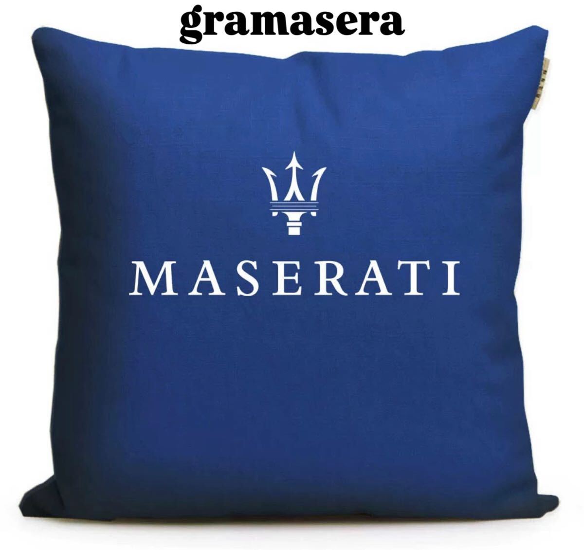 ★レア★マセラティ　maserati クッション 高品質　ロゴクッション　エンブレム　青