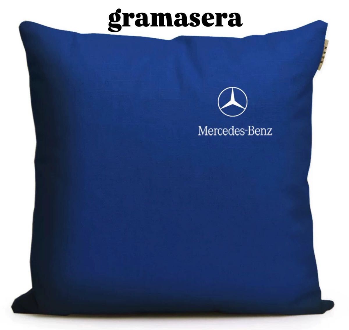 ★レア★メルセデスベンツ　クッション 高品質　ロゴクッション　Mercedes Benz ブルー