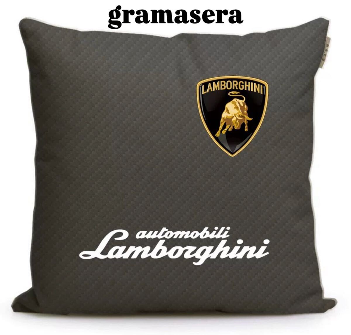 ★レア★ランボルギーニ　lamborghini クッション 高品質　ロゴクッション　エンブレム　黒