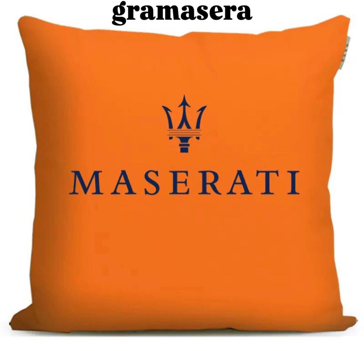 ★レア★マセラティ　maserati クッション 高品質　ロゴクッション　エンブレム　オレンジ