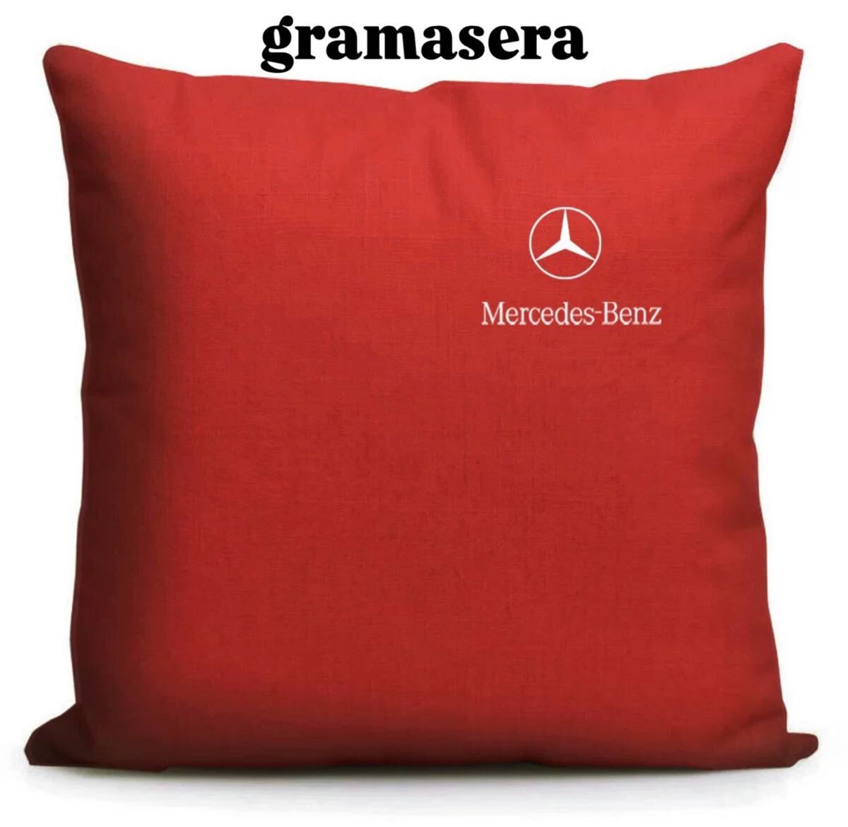 ★レア★メルセデスベンツ　クッション 高品質　ロゴクッション　Mercedes Benz レッド