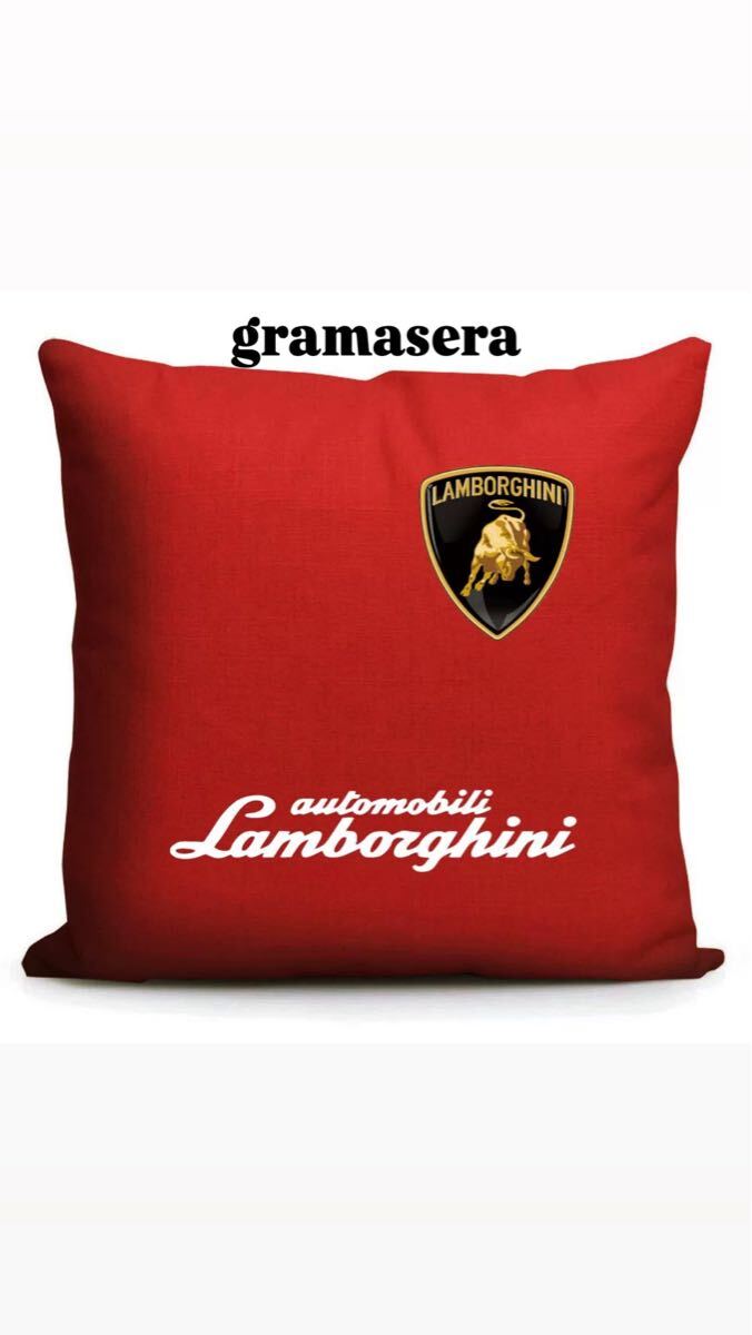 ★レア★ランボルギーニ　lamborghini クッション 高品質　ロゴクッション　エンブレム　赤