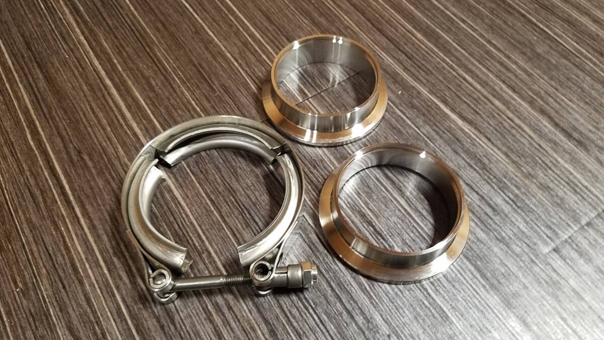 ё　Vバンド クランプ フランジ SUS304 63mm(2.5 inch)　☆タービン ターボ アウトレット フロントパイプ マフラー制作に 