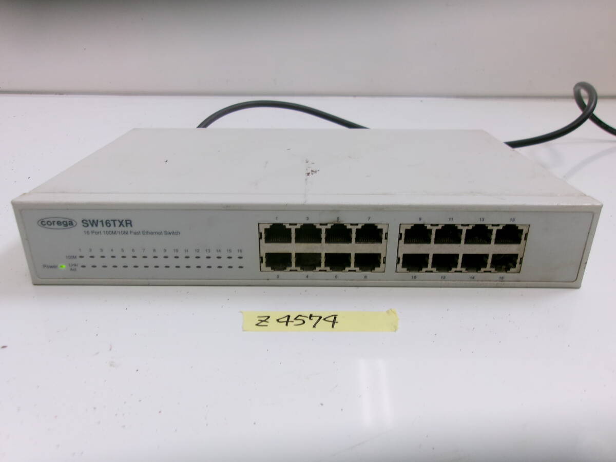 (Z-4574)COREGA スイッチングハブ CG-SW16TXR 通電確認のみ 現状品