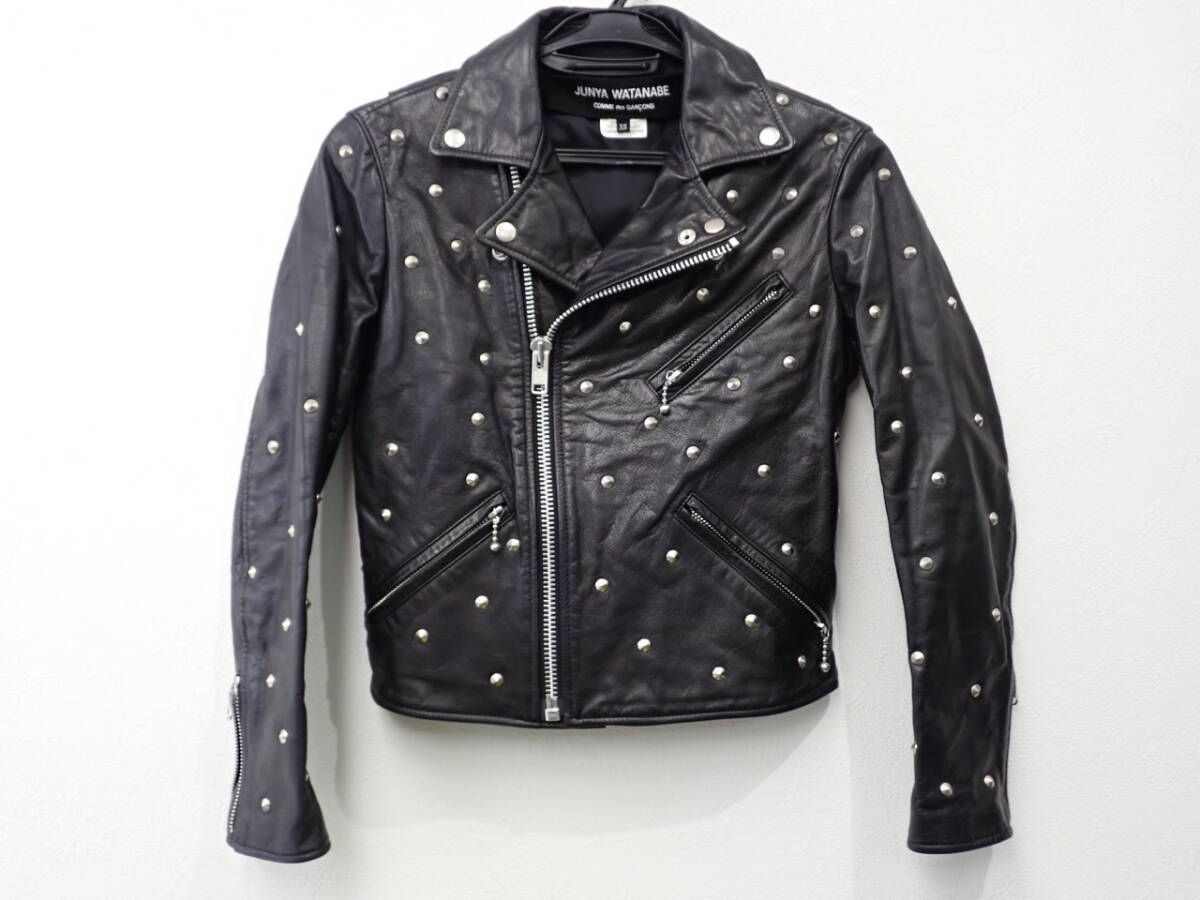 極美品 JUNYA WATANABE ジュンヤ ワタナベス タッズ ライダース ジャケット XSサイズ ブラックカラー/TF5581652-39563 