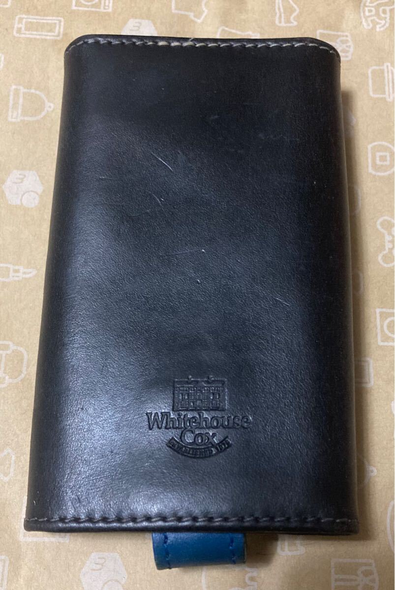 レザー製 キーケース ブラック ブルー ◆ ホワイトハウスコックス WHITEHOUSE COX 