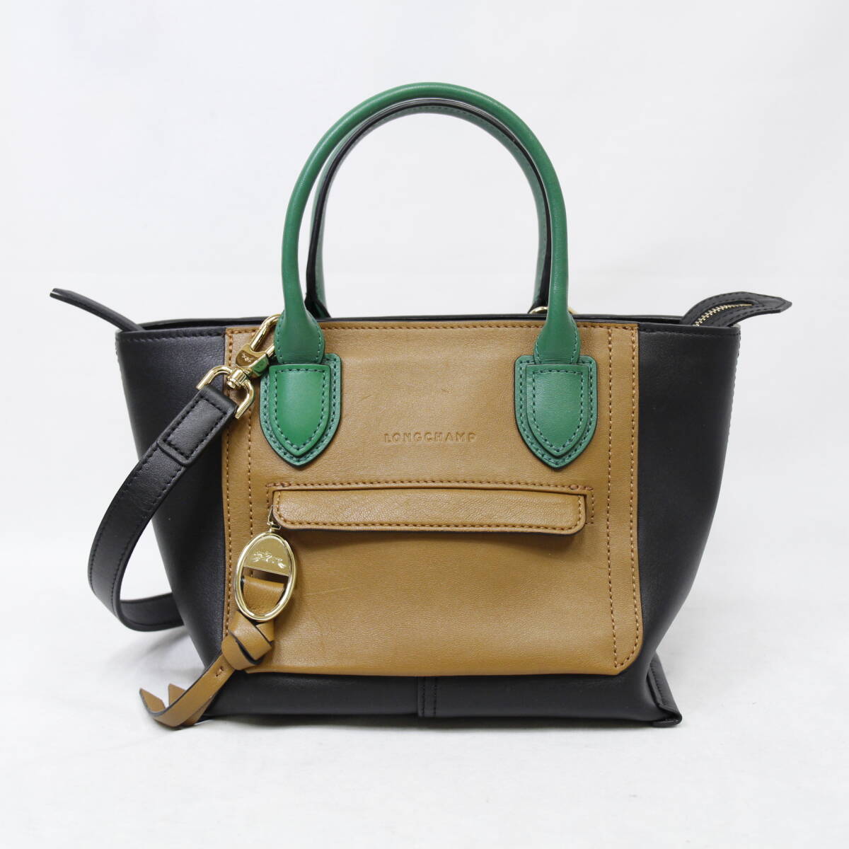 ☆LONGCHAMP ロンシャン メールボックス LNC10103HAV001 ノワール カウハイドレザー ハンドバッグ ショルダー 2Way 2501-N0117K(NT)