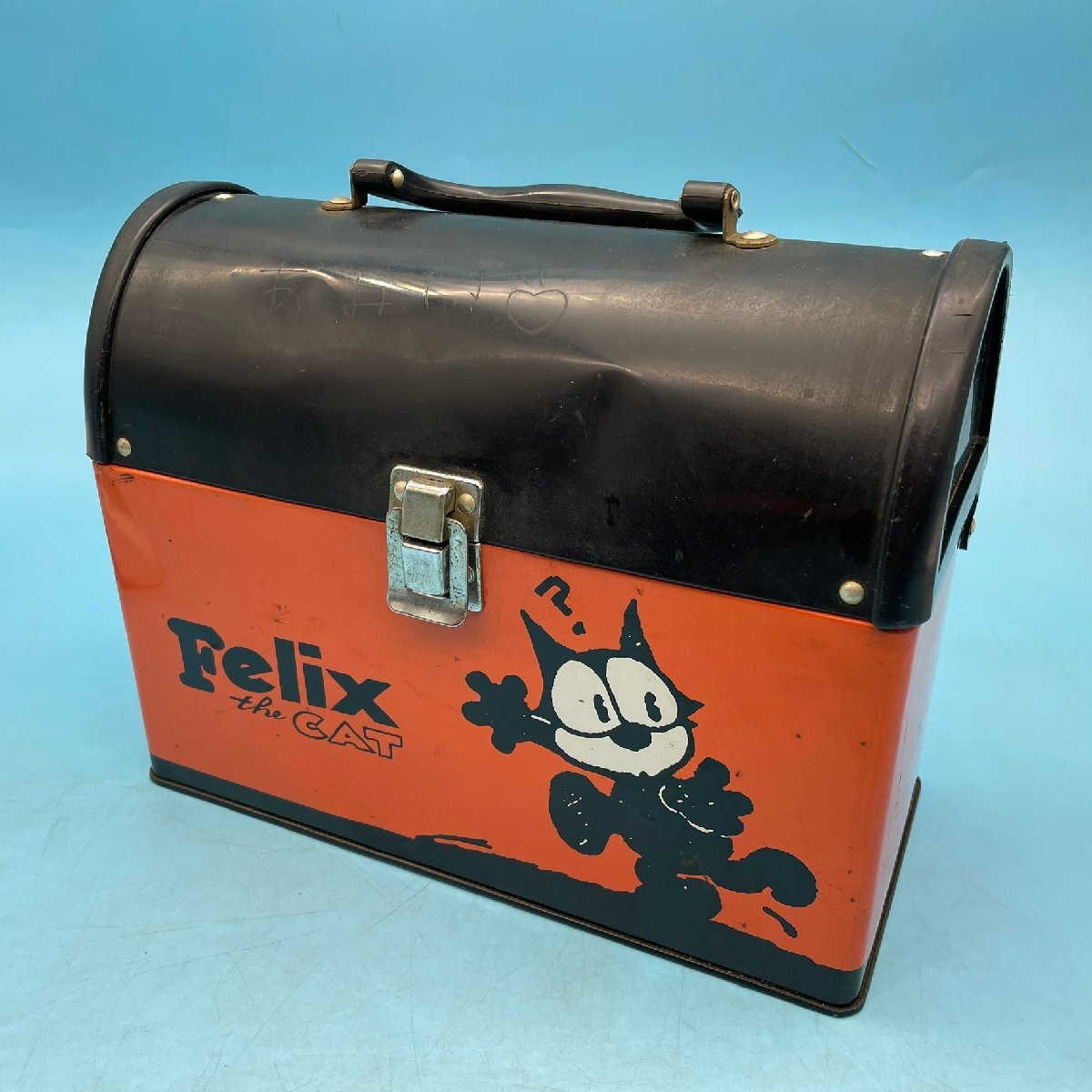 【15647P170】缶ケース Felix the CAT フェリックス ネコ 猫 ねこ レトロ キャラクター 可愛い 小物入れ ヴィンテージ 難有 現状品