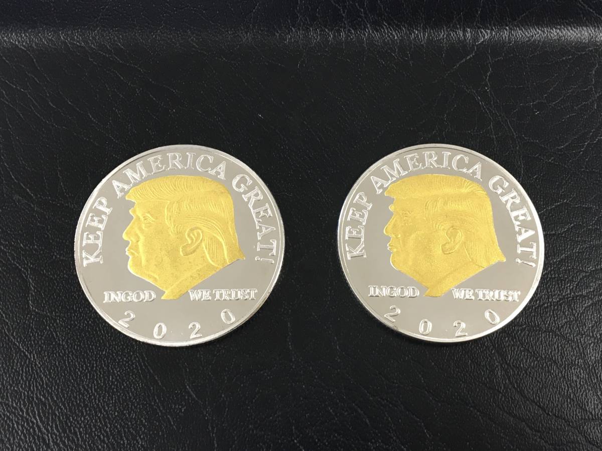 奇跡の男！幸運を呼ぶトランプ大統領コイン INGOD WE TRUST 2022 コイン コンビ 2枚(未使用)